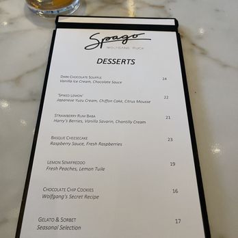 Spago - Dessert Menu - New American Near Me - Las Vegas, Nevada