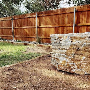 Landscape & Irrigation Masters - Xeriscape Zen Garden and Grand-canyon Boulder installation - Masonry/Concrete Near Me - Round Rock, Texas