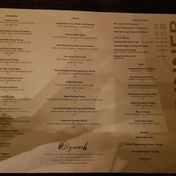 Bymark - Menu - Canadian (New) Near Me - Toronto, Ontario