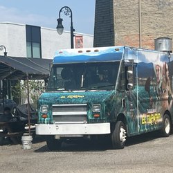 The truck and picnic tables
