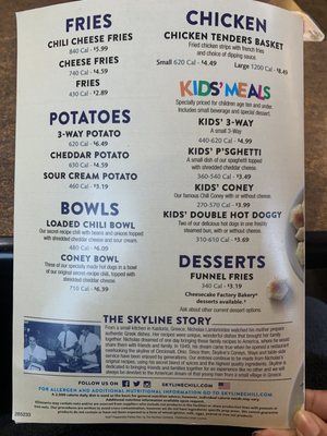 Menu photo 1 Skyline Chili West Harrison, IN Menu photo 1 Skyline Chili West Harrison, IN