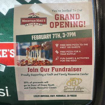 Mountain Mike's Pizza - Grand opening celebration soon - Pizza Near Me - Norwalk, California