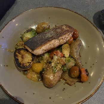 Chuck Lager America's Tavern - Salmon n Brussel sprouts & potatoes! Yum - Bars Near Me - Wesley Chapel, Florida