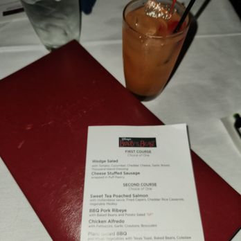 Alhambra Theatre & Dining - Dinner menu and my cocktail, Prince and Disguise. Pretty tasty. - Performing Arts Near Me - Jacksonville, Florida