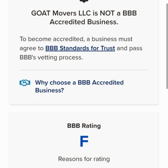 GOAT MOVERS - They do not appear to be accredited with the Better Business Bureau. - Movers Near Me - Vancouver, Washington GOAT MOVERS - They do not appear to be accredited with the Better Business Bureau. - Movers Near Me - Vancouver, Washington