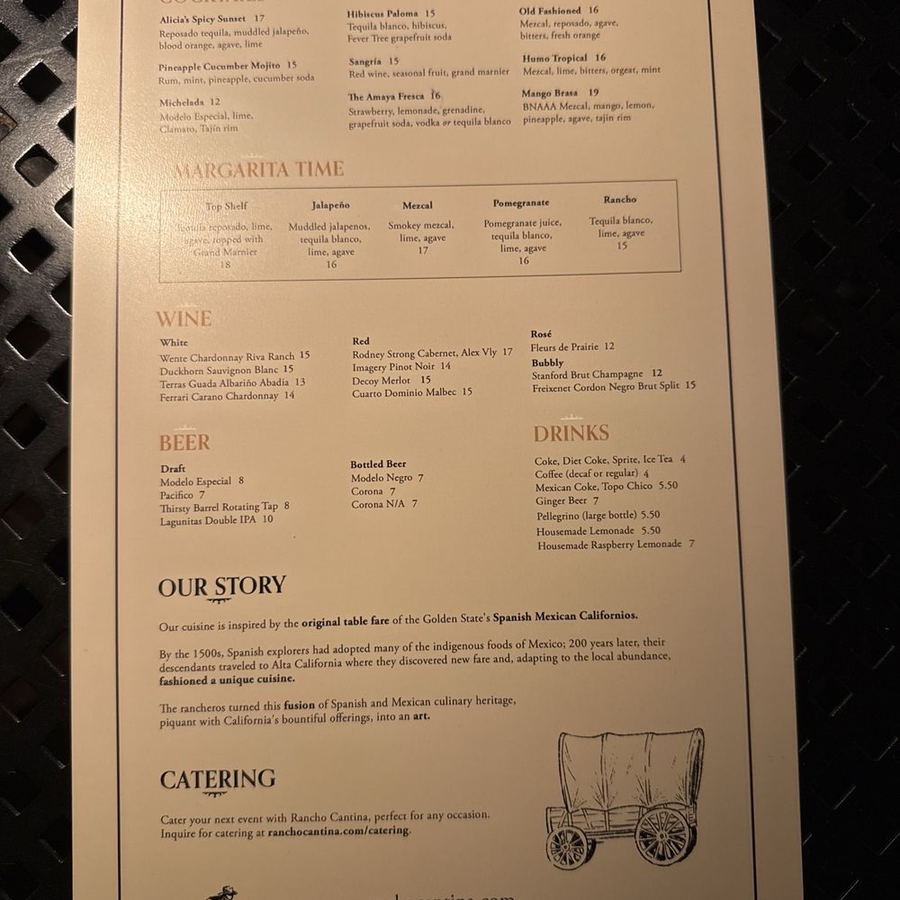Rancho Cantina - Menu page one January 2026 - Mexican Near Me - Lafayette, California Rancho Cantina - Menu page one January 2026 - Mexican Near Me - Lafayette, California