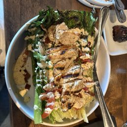 Grilled Romain salad with chicken