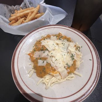 Broussard's Cajun Cuisine - shrimp étouffée pasta and cajun fries - Cajun/Creole Near Me - Paducah, Kentucky