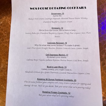 West Saloon & Kitchen  - Rotating cocktails menu - American Near Me - Denver, Colorado