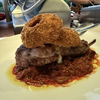 Farina - Smoked Mozzarella-Stuffed Veal Chop - Italian Near Me - Kansas City, Missouri Farina - Smoked Mozzarella-Stuffed Veal Chop - Italian Near Me - Kansas City, Missouri