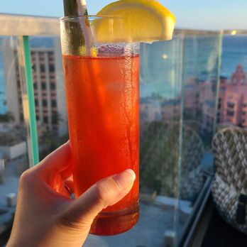 SKY Waikiki - Sunset Hibiscus ($14) - too much sweetener. Almost like a melted jolly rancher. - Seafood Near Me - Honolulu, Hawaii SKY Waikiki - Sunset Hibiscus ($14) - too much sweetener. Almost like a melted jolly rancher. - Seafood Near Me - Honolulu, Hawaii