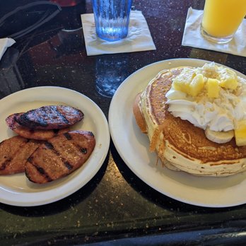 Slappy Cakes - Hawaiian pancakes with a side of Portuguese sausage - Breakfast & Brunch Near Me - Lahaina, Hawaii Slappy Cakes - Hawaiian pancakes with a side of Portuguese sausage - Breakfast & Brunch Near Me - Lahaina, Hawaii