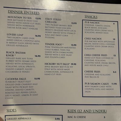 Menu photo 1 The Trailhead Black Mountain, NC