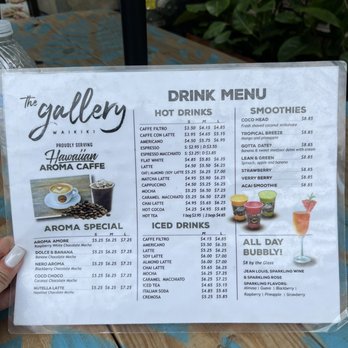 The Gallery Waikiki - Drink menu - Coffee & Tea Near Me - Honolulu, Hawaii The Gallery Waikiki - Drink menu - Coffee & Tea Near Me - Honolulu, Hawaii