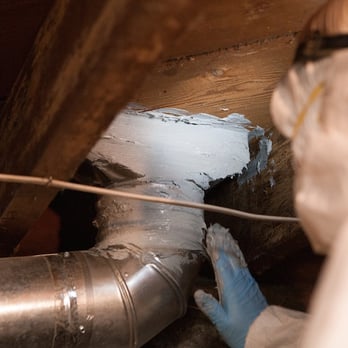 Crawl Pros - Mastic is applied to seal off joints. - Insulation Installation Near Me - Tacoma, Washington