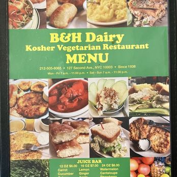 B&H Dairy - Menu - Vegetarian Near Me - New York, New York
