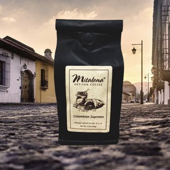 Mitalena Coffee - a bag of coffee on a cobblestone street - Coffee Roasteries Near Me - Houston, Texas Mitalena Coffee - a bag of coffee on a cobblestone street - Coffee Roasteries Near Me - Houston, Texas