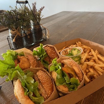 Acme Burger - Fries chicken burger, Turkey burger, 2 Regular burgers, French fries and a chili cheese fries. - Burgers Near Me - Cotati, California