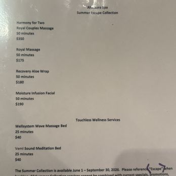 Alvadora Spa - Menu for other experiences - Day Spas Near Me - Phoenix, Arizona
