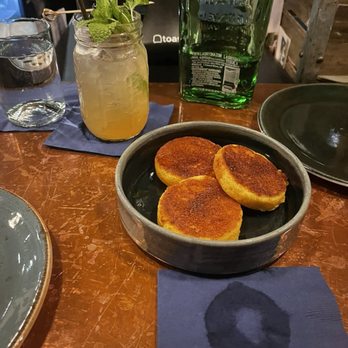 COMMUNION Restaurant and Bar - Hoe cakes with uncle nearest green apple drink - Soup Near Me - Seattle, Washington