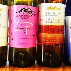 Wyldewood Cellars - Our wines: Lady Dulce, Lady Pearl, Red Dirt Rose, and Chardonnay.