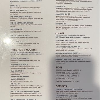 Bhan Mae Vane - Menu (2/2) as of 12/26/25 - Thai Near Me - Alameda, California