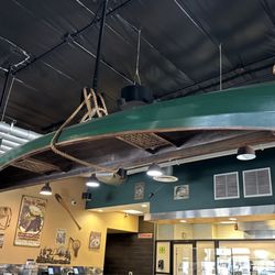 Old River Grill - Riverlakes Plaza - Better than a fancy chandelier, this classic canoe rocks!