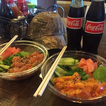 Fish District - Salmon Bowl with Wasabi Sauce. Ahi Bowl with Spicy Sauce. - Seafood Near Me - Carlsbad, California Fish District - Salmon Bowl with Wasabi Sauce. Ahi Bowl with Spicy Sauce. - Seafood Near Me - Carlsbad, California