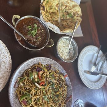 Royal Nepal - Spicy Lamb Curry, Chow Mein and Galic naan - Himalayan/Nepalese Near Me - Alexandria, Virginia