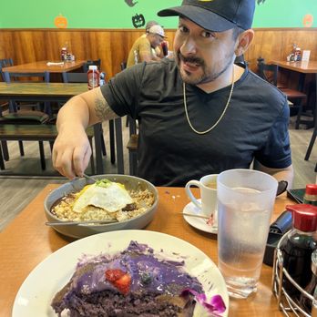 Guieb Cafe - Half eaten mascarpone ube pancakes - New American Near Me - Honolulu, Hawaii Guieb Cafe - Half eaten mascarpone ube pancakes - New American Near Me - Honolulu, Hawaii