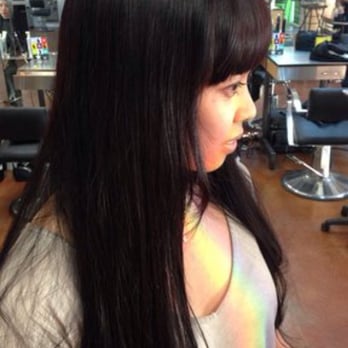 Paul Mitchell The School Pasadena - Bangs and subtle face framing layers in full effect! Ms. Halima shows how its done :) - Hair Salons Near Me - Pasadena, California Paul Mitchell The School Pasadena - Bangs and subtle face framing layers in full effect! Ms. Halima shows how its done :) - Hair Salons Near Me - Pasadena, California