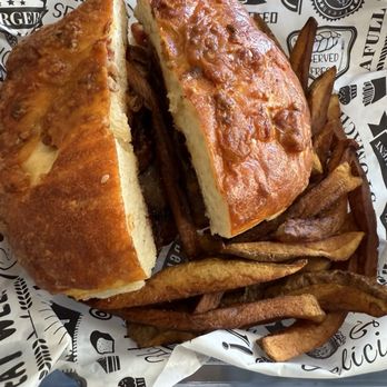 O My Bagels - BBQ Cheddar Crunch with fries From O My Bagels - Bagels Near Me - Lebanon, Oregon O My Bagels - BBQ Cheddar Crunch with fries From O My Bagels - Bagels Near Me - Lebanon, Oregon