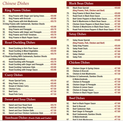 Menu photo 5 Oriental Express Dun Laoghaire, D Menu photo 5 Oriental Express Dun Laoghaire, D