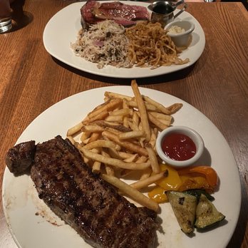 The Keg Steakhouse + Bar - Prime Rib (top plate), New York Striploin (bottom plate) - Steakhouses Near Me - Ottawa, Ontario The Keg Steakhouse + Bar - Prime Rib (top plate), New York Striploin (bottom plate) - Steakhouses Near Me - Ottawa, Ontario