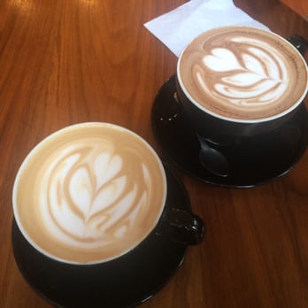 Case Study Coffee - Bourbon Infused Caramel Latte on left - Pepperminted latte on the right - Coffee & Tea Near Me - Portland, Oregon Case Study Coffee - Bourbon Infused Caramel Latte on left - Pepperminted latte on the right - Coffee & Tea Near Me - Portland, Oregon