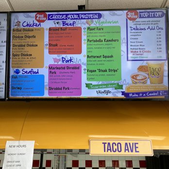 Taco Bus - menus on a large screen - Mexican Near Me - Plant City, Florida