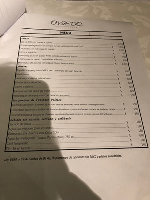 Menu photo 4 Oviedo Restaurante Buenos Aires, C