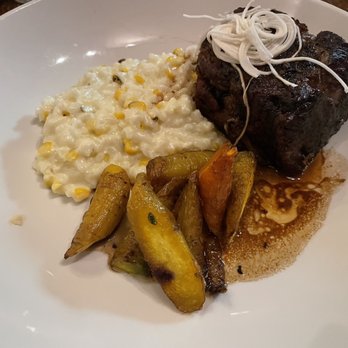 Spaghettini - Short braised ribs with carrots and corn risotto - Italian Near Me - Seal Beach, California Spaghettini - Short braised ribs with carrots and corn risotto - Italian Near Me - Seal Beach, California