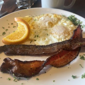 Plums Cafe - Eggs and bacon - Breakfast & Brunch Near Me - Costa Mesa, California