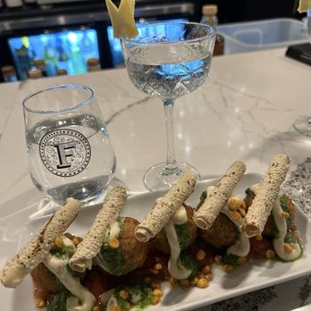 Farzi Cafe - Dal Chawal Arancini and a Freezer Martini - Indian Near Me - Bellevue, Washington