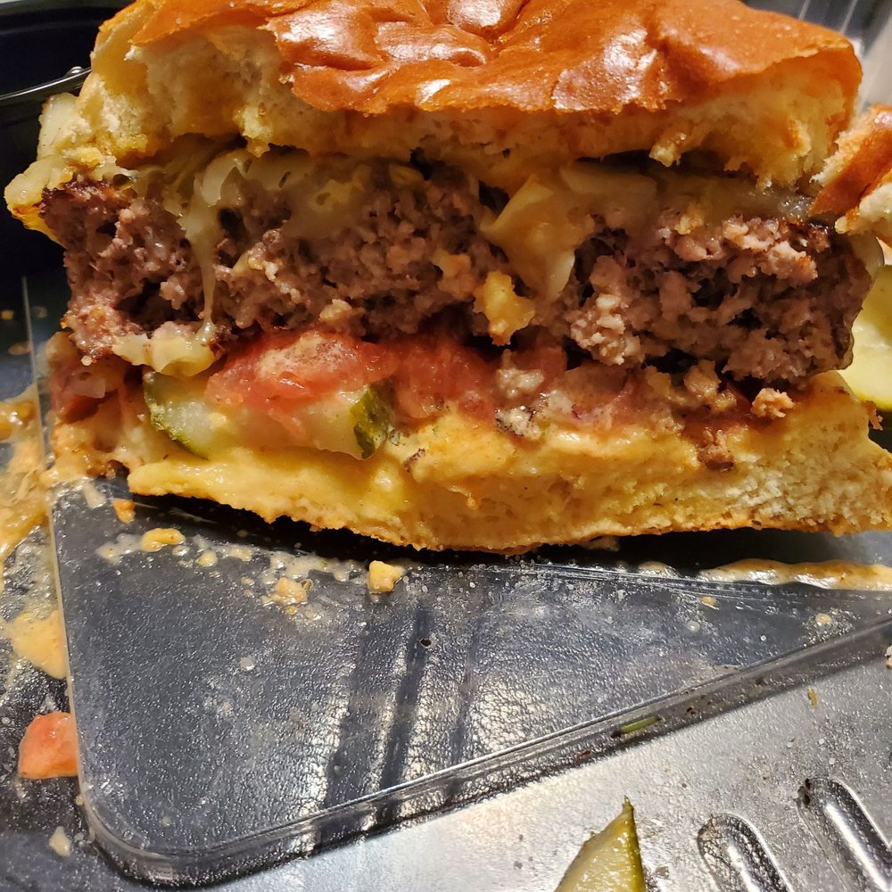 Chili's - Alex's Santa Fe burger. Comes with pepperjack cheese, roasted japs, red onion, tomato, pickles, cilantro and spicy santa Fe sauce - American Near Me - Pittsburgh, Pennsylvania Chili's - Alex's Santa Fe burger. Comes with pepperjack cheese, roasted japs, red onion, tomato, pickles, cilantro and spicy santa Fe sauce - American Near Me - Pittsburgh, Pennsylvania