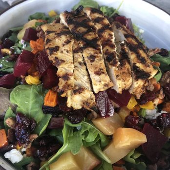 Biergarden Encinitas - Quinoa Roasted Beet Salad with chicken - New American Near Me - Encinitas, California Biergarden Encinitas - Quinoa Roasted Beet Salad with chicken - New American Near Me - Encinitas, California