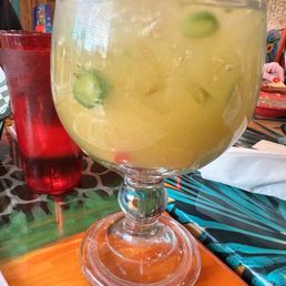 Skinny jalapeño mango margarita on the rocks