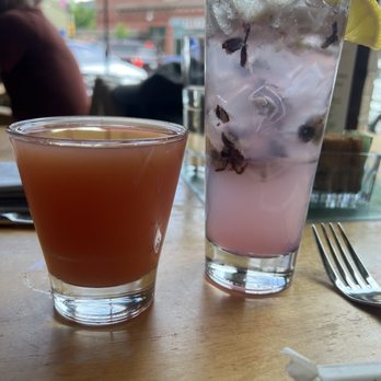 Leaf Vegetarian Restaurant - Grapefruit juice and blackberry spritz. - Vegetarian Near Me - Boulder, Colorado