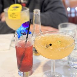 Starting margaritas and hibiscus cocktail
