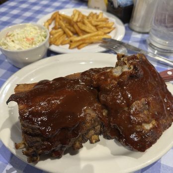The Corner Cafe - A full rack of tender, sweet, tasty baby back ribs, fries and excellent Cole slaw. - American Near Me - Griffin, Georgia The Corner Cafe - A full rack of tender, sweet, tasty baby back ribs, fries and excellent Cole slaw. - American Near Me - Griffin, Georgia