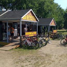 A nice place to rent bikes along the trail A nice place to rent bikes along the trail