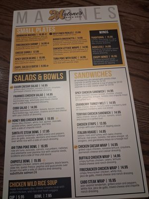 Menu photo 2 Malone's Bar & Grill Maple Grove, MN