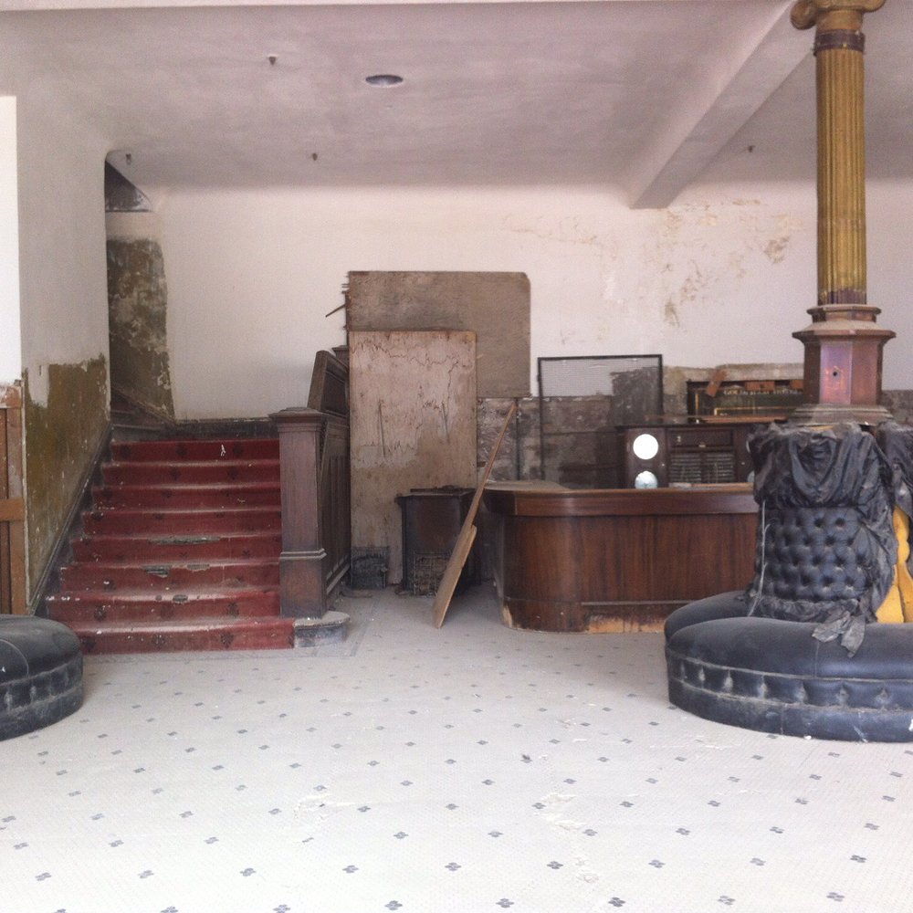 Goldfield Hotel - 11.14.15 deserted lobby... there was a confirmed suicide by a hotel porter in 1915 - Landmarks & Historical Buildings Near Me - Goldfield, Nevada