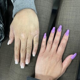 Acrylic fill purple gel Full acrylic set